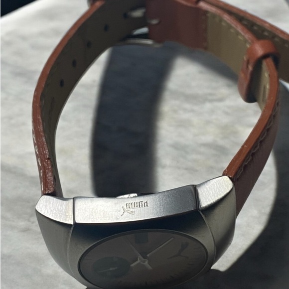 Puma Women’s Brown and Silver Watch With Leather Band - Picture 7 of 7